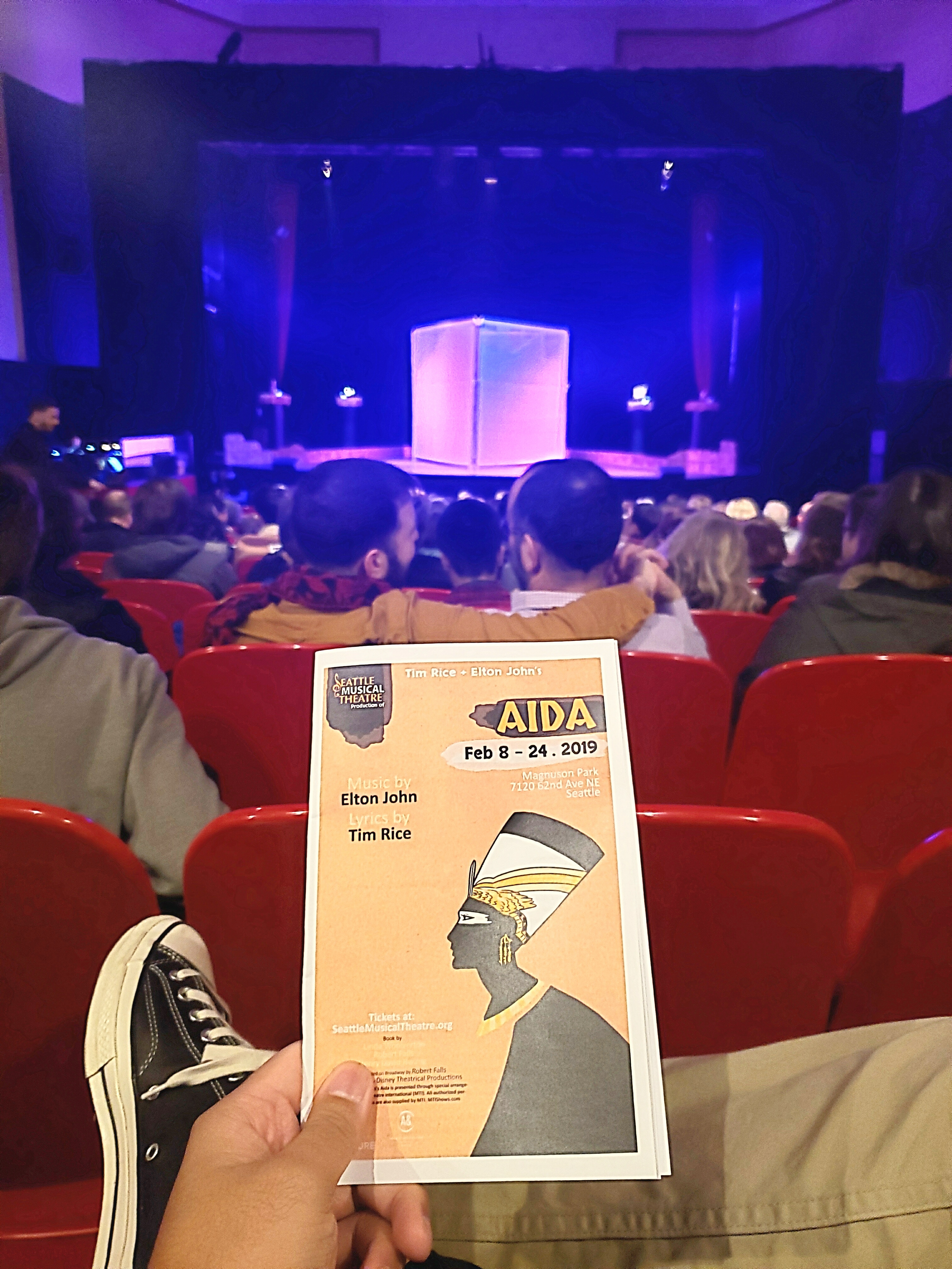 Elton John's Tony Awards & Grammy Awards-winning AIDA musical at Seattle Musical Theatre. Aida & Zoser's voices were #amazing! Radames was hot. Kinda jealous of the loving couple 2 rows up ?. #musical #forbiddenLove #cheaters