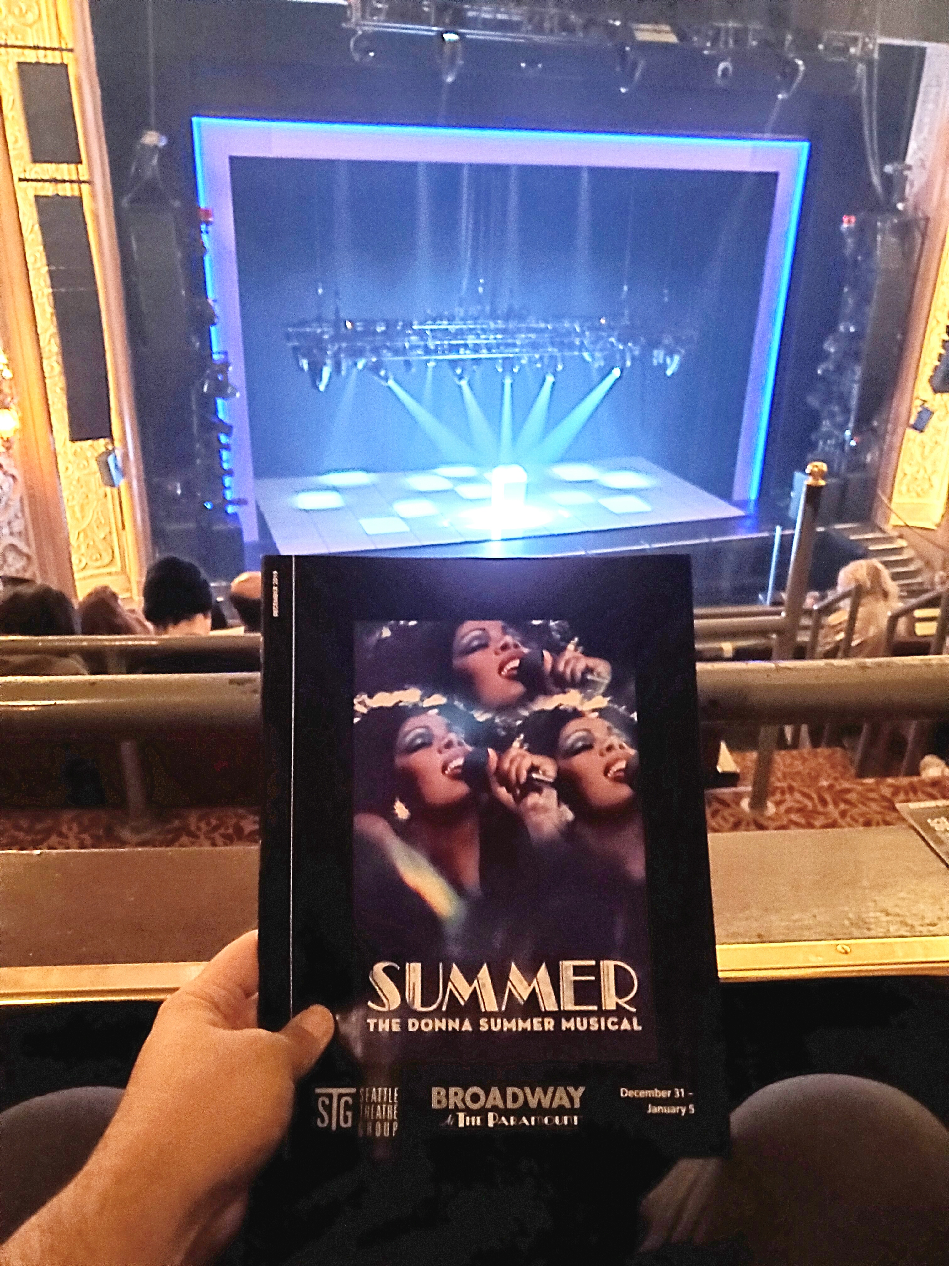 The Donna Summer Musical w/ Seattle Theatre Group. Amazing Donna Summer #divas. Great light show. Exquisite minimalist modern set design. But the transitions & storyline pace were #awkward & #tepid. #disco #DonnaSummer