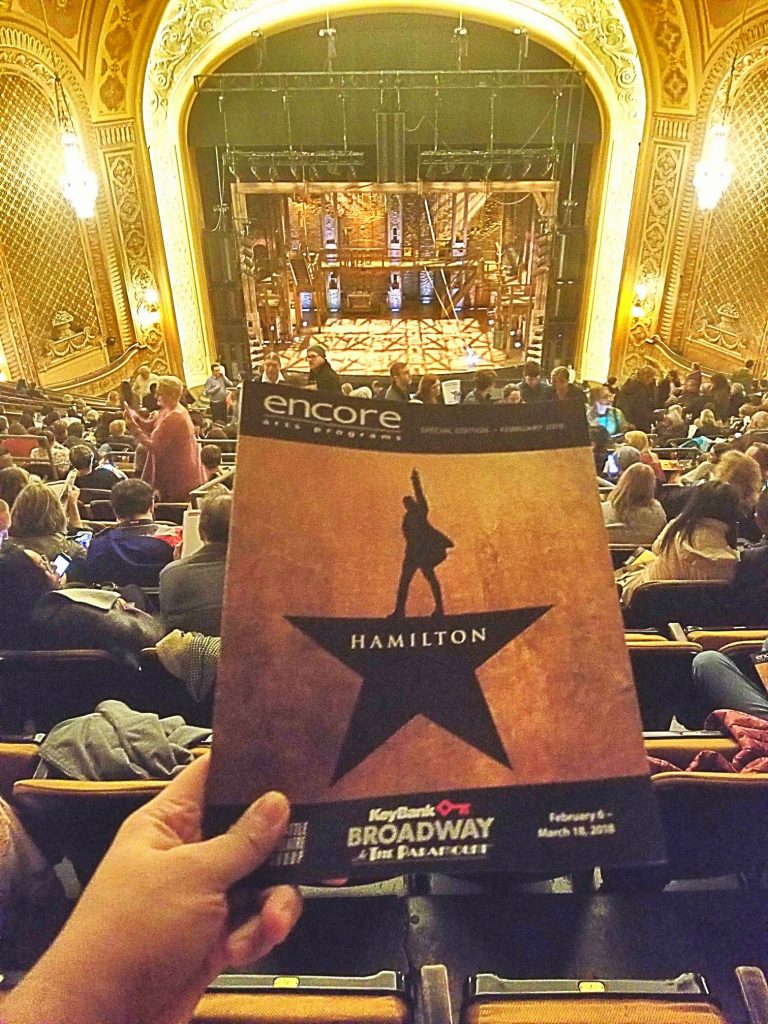 Watched Hamilton: An American Musical w/ Paul. Golden voices & tight harmonies. Dual-rotating stage & lighting were a nice touch. Not a fan of the history lesson or the rapping. I'll concede to Paul though: yes, it's probably one of the most important artistic works of our time esp in this political climate. It was a great musical but I don't understand the hype.
