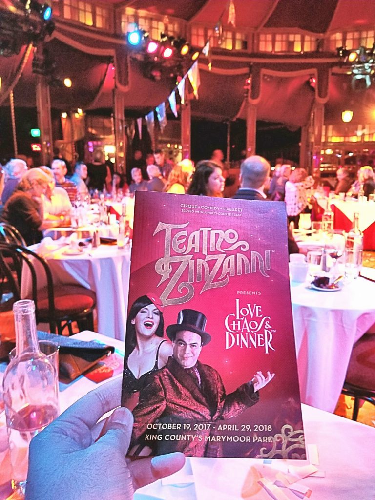 Attended Teatro ZinZanni: Love, Chaos & Dinner with coworkers. Very entertaining carnival/circus dinner theatre with some camp. Much better than Cirque du Soleil. So glad we didn't get called on stage though.