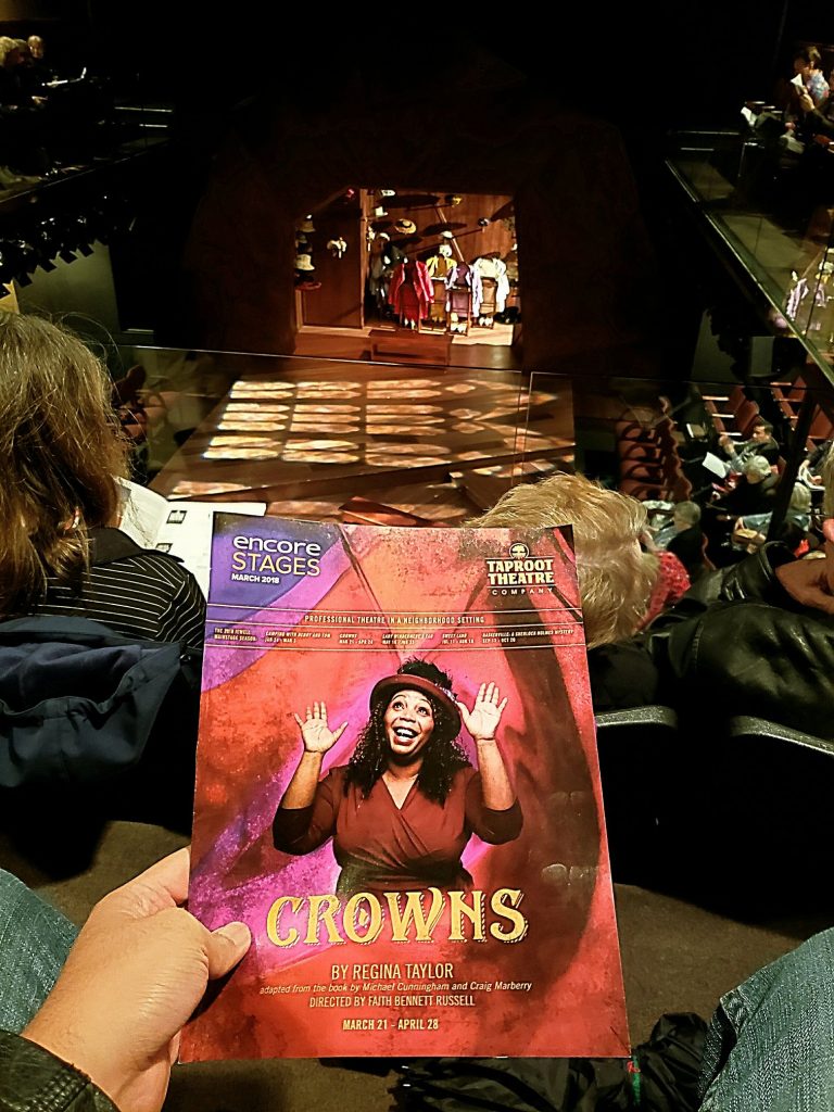 Watched Crowns The Gospel Musical. Good songs but no subtantial plot. They were literally just talking about wearing hats! There's only so much you can say. — attending Crowns at Taproot Theatre.