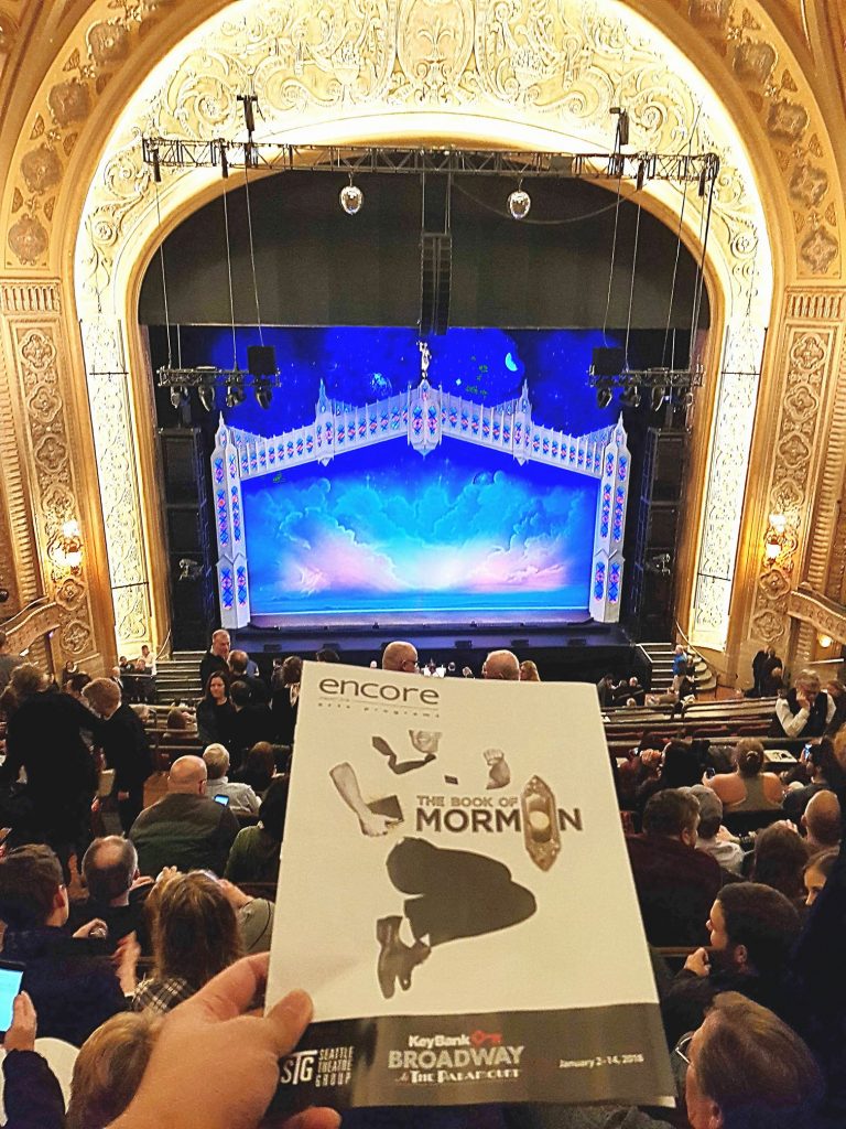 Attended the sold out run of The Book of Mormon on Broadway. After 6 unsuccessful lottery attempts, I ended up buying on StubHub. Can't go wrong with this show ... but the last 2 national tours were slightly better. "Tomorrow is a latter day!" — attending The Book Of Mormon- Seattle, WA at Paramount Theatre.