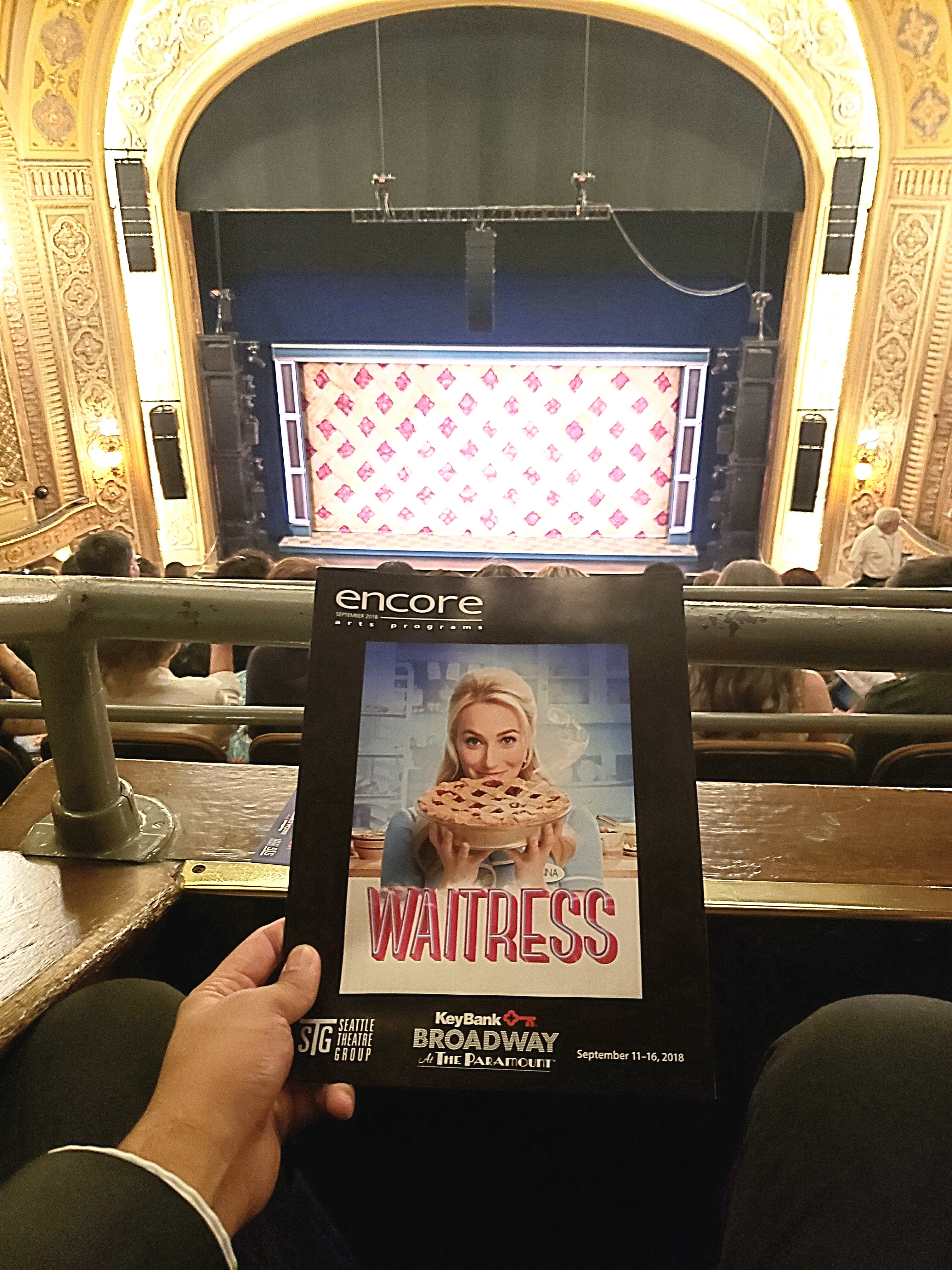 Watched Sara Barielles's Waitress the Musical, complete with 2 mini pies to eat during the descriptive, mouth-watering show. Wasn't sure where they were going with their stance on infidelity but found the ending acceptable.
