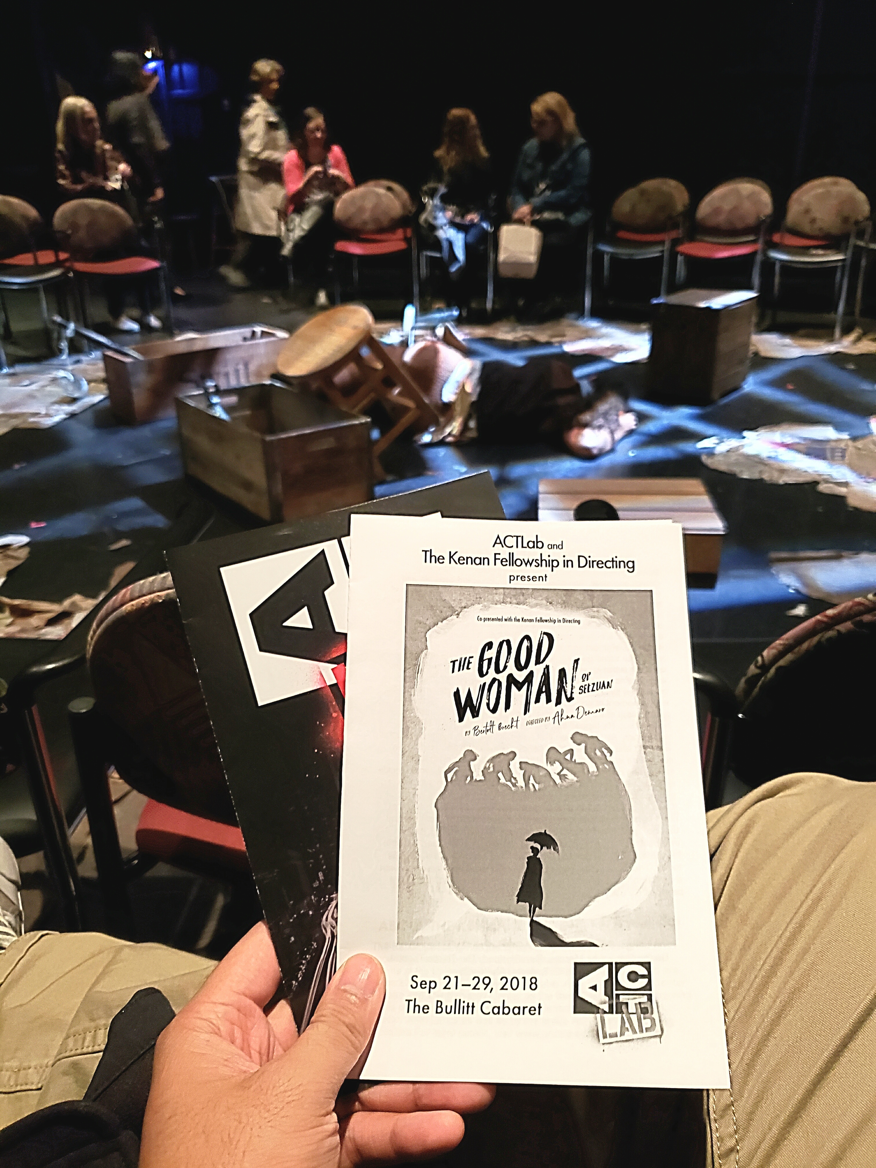 Watched The Good Woman of Setzuan play. It's hard to be good. Also love is blind, irrational, and reckless! And I wasn't a fan of the occasional rudimentary puppetry.