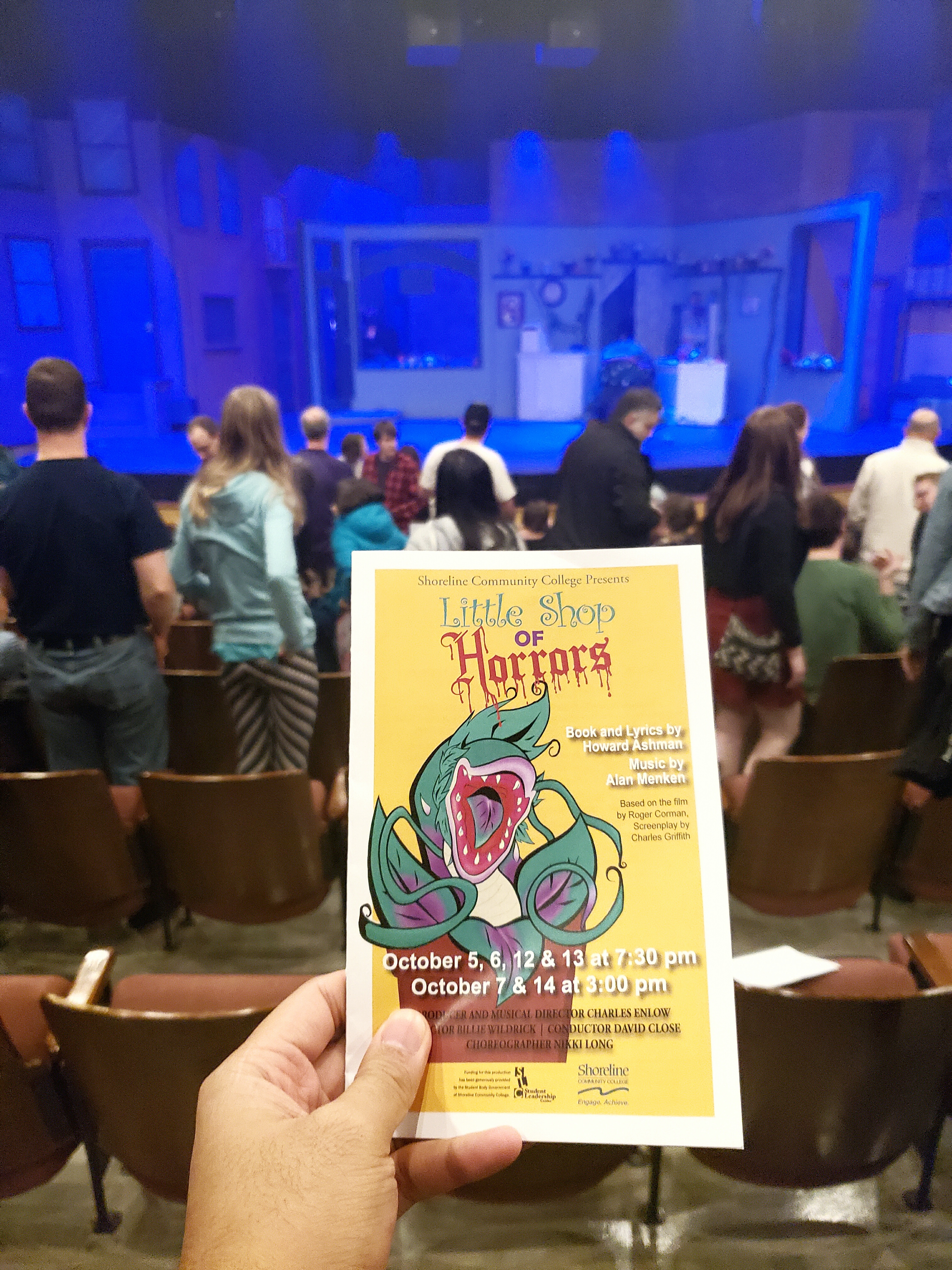 Watched the Little Shop of Horrors musical. The main characters were uniquely portrayed by puppets (like in Avenue Q). Sadly, the urchin ensemble desperately lacked its characteristic soul music quality.