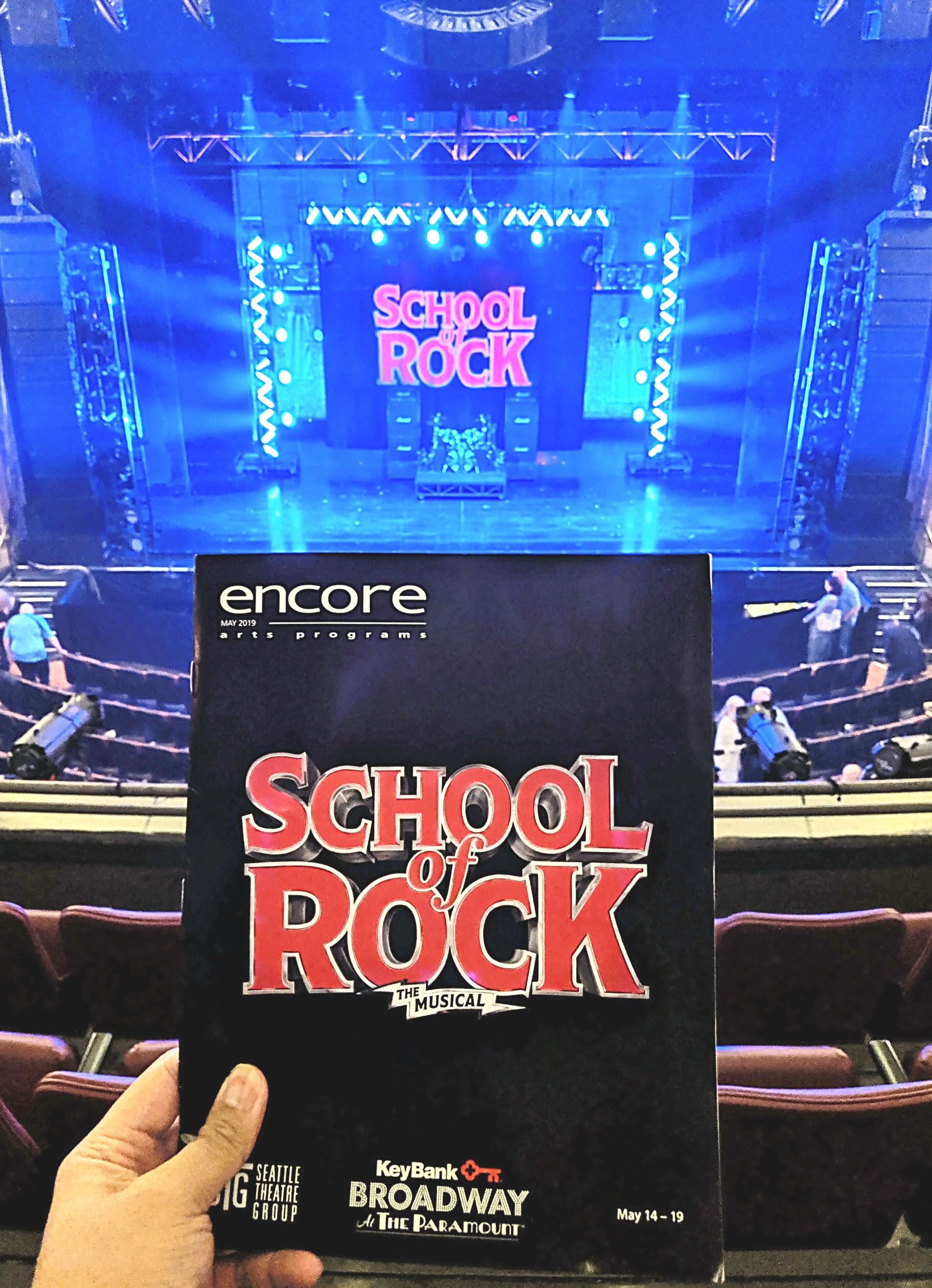 School of Rock the Musical w/ Seattle Theatre Group. #Talented kid performers but my least favorite Andrew Lloyd Webber #musical. Not a fan of shows w/ lots of #kids esp when the message is they know better than sensible adults.