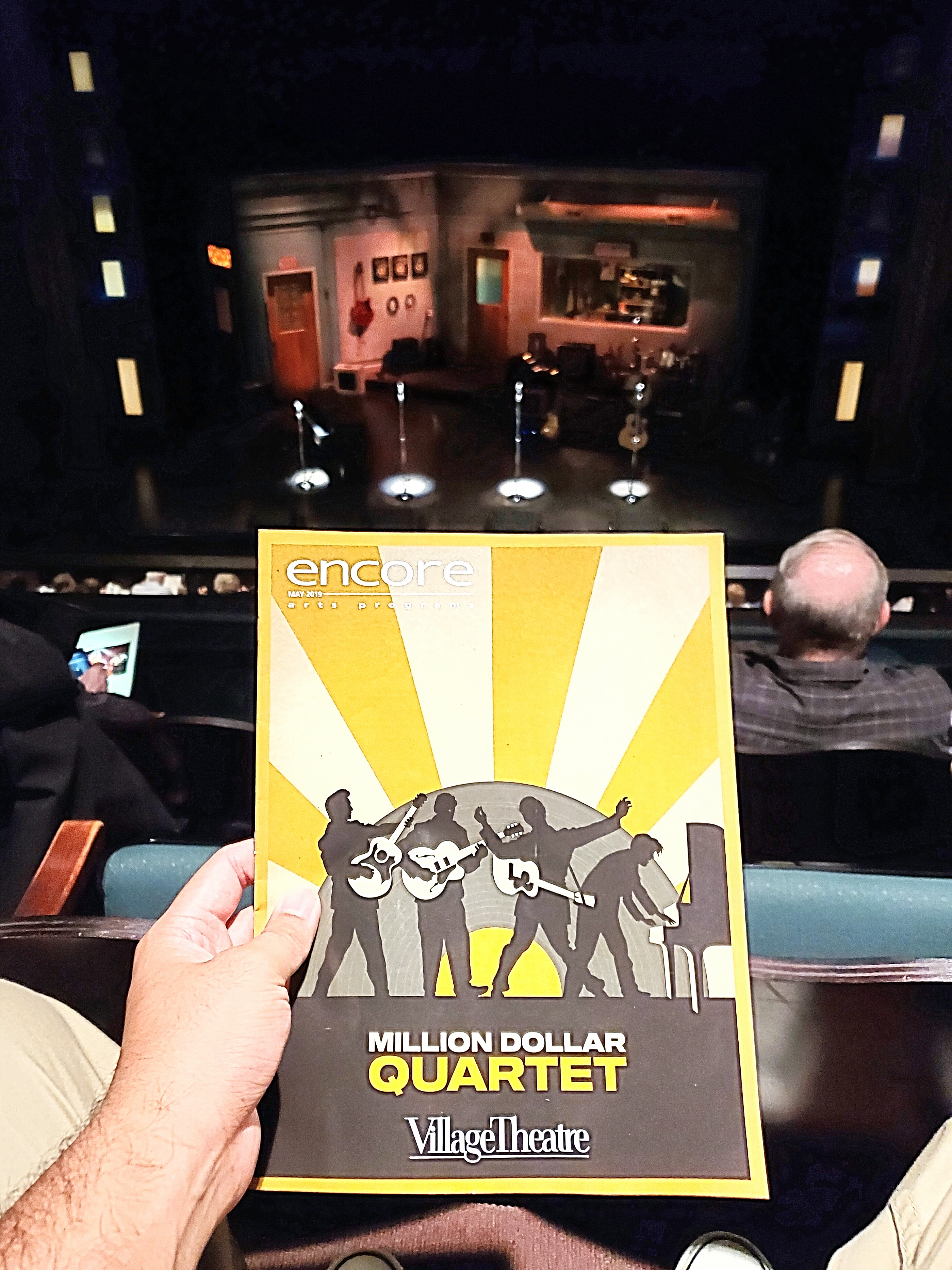 Loud Million Dollar Quartet jukebox #musical w/ Village Theatre. Limited plot but great stage presence & theatrics. #JerryLeeLewis pianist was out of this world!  #Elvis #JohnnyCash #CarlPerkins #Rock #Country