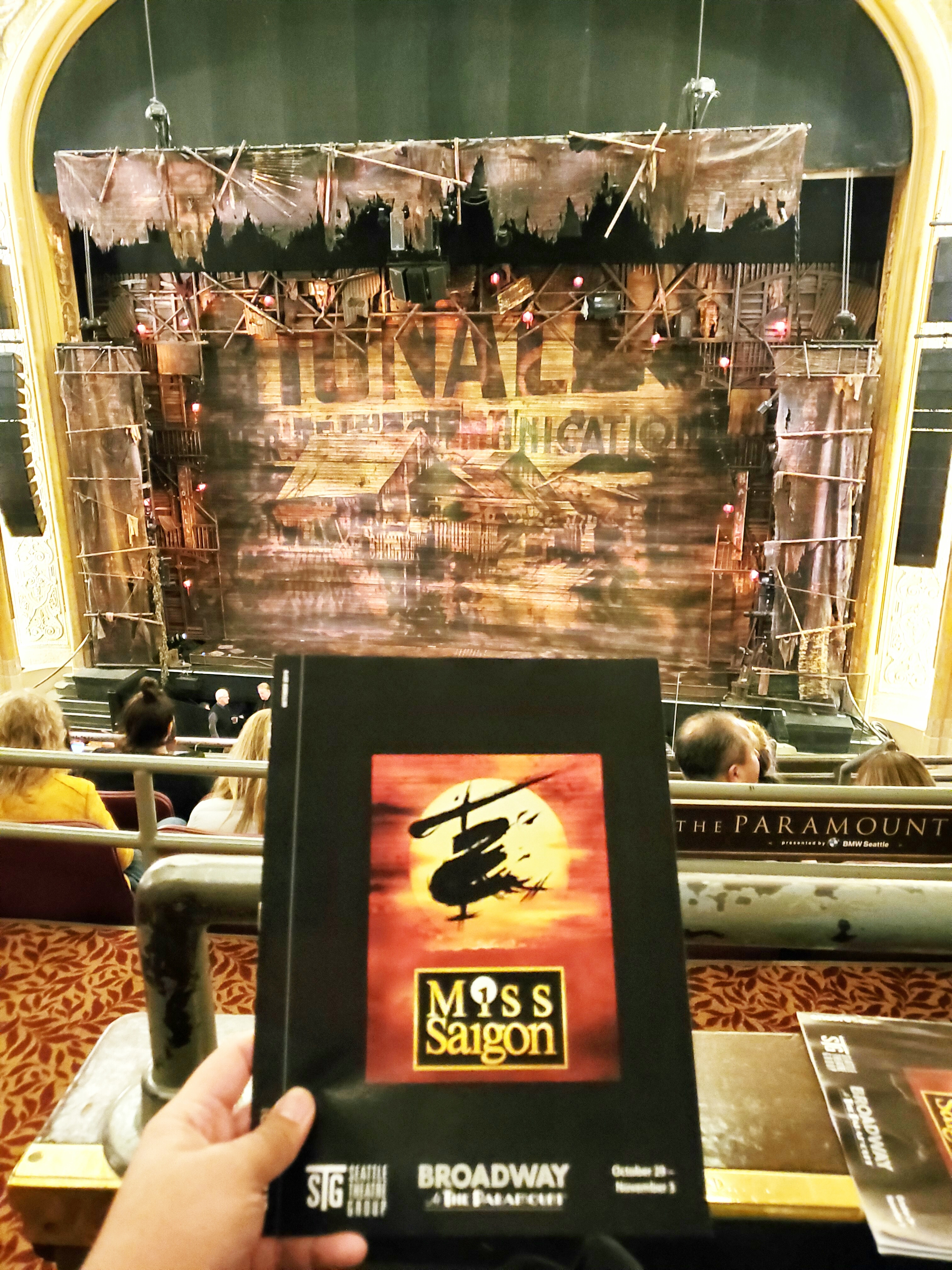 Miss Saigon - Musical tour w/ Seattle Theatre Group. #Tragic story. HUGE cast. #Unintelligible Act 1 but nice marine eye candy. Better Act 2 esp w/ the spectacular 