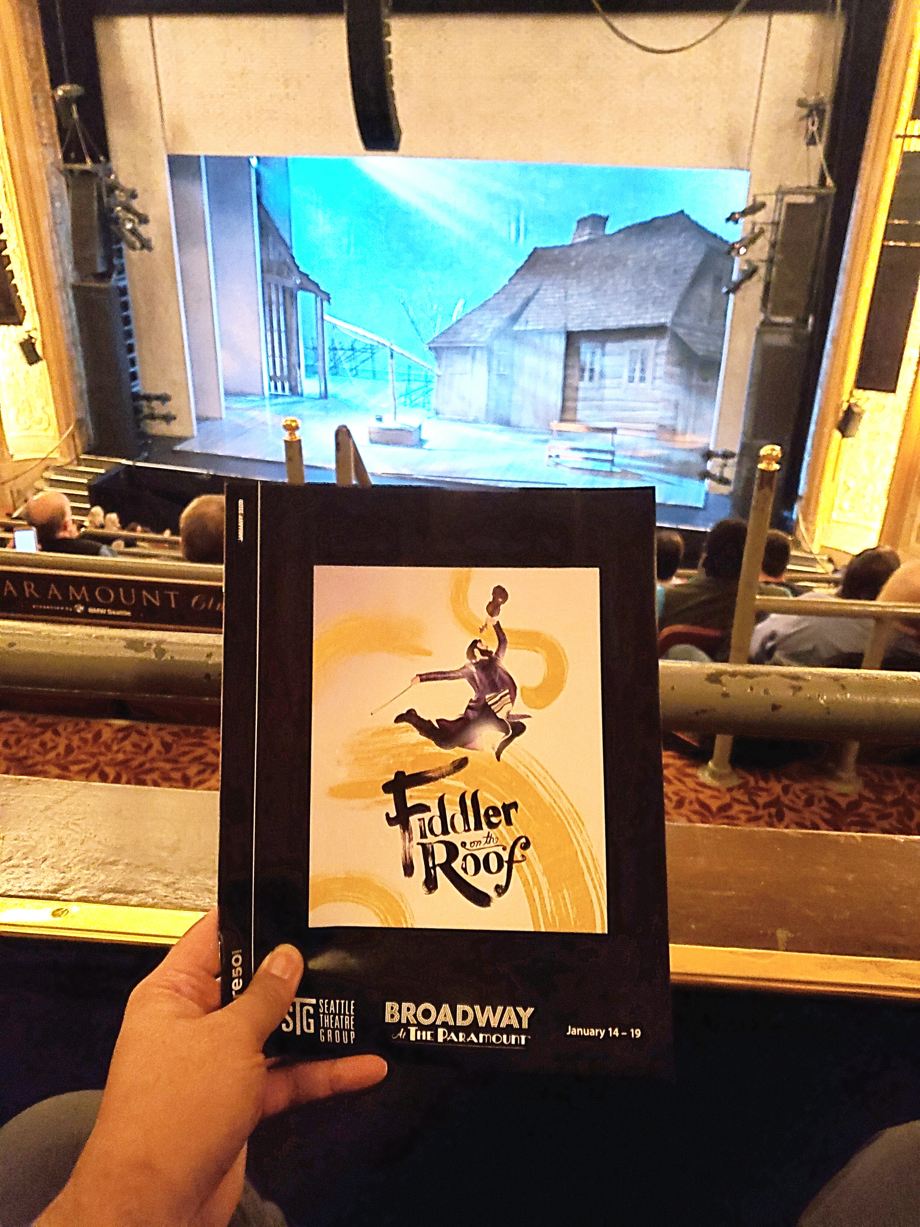 Fiddler on the Roof at Paramount Theatre w/ Andres & Eyal. #Slow, unexciting, & #educational. But great #traditional #jewish choreography. Loved the #yiddish expressions. #tradition