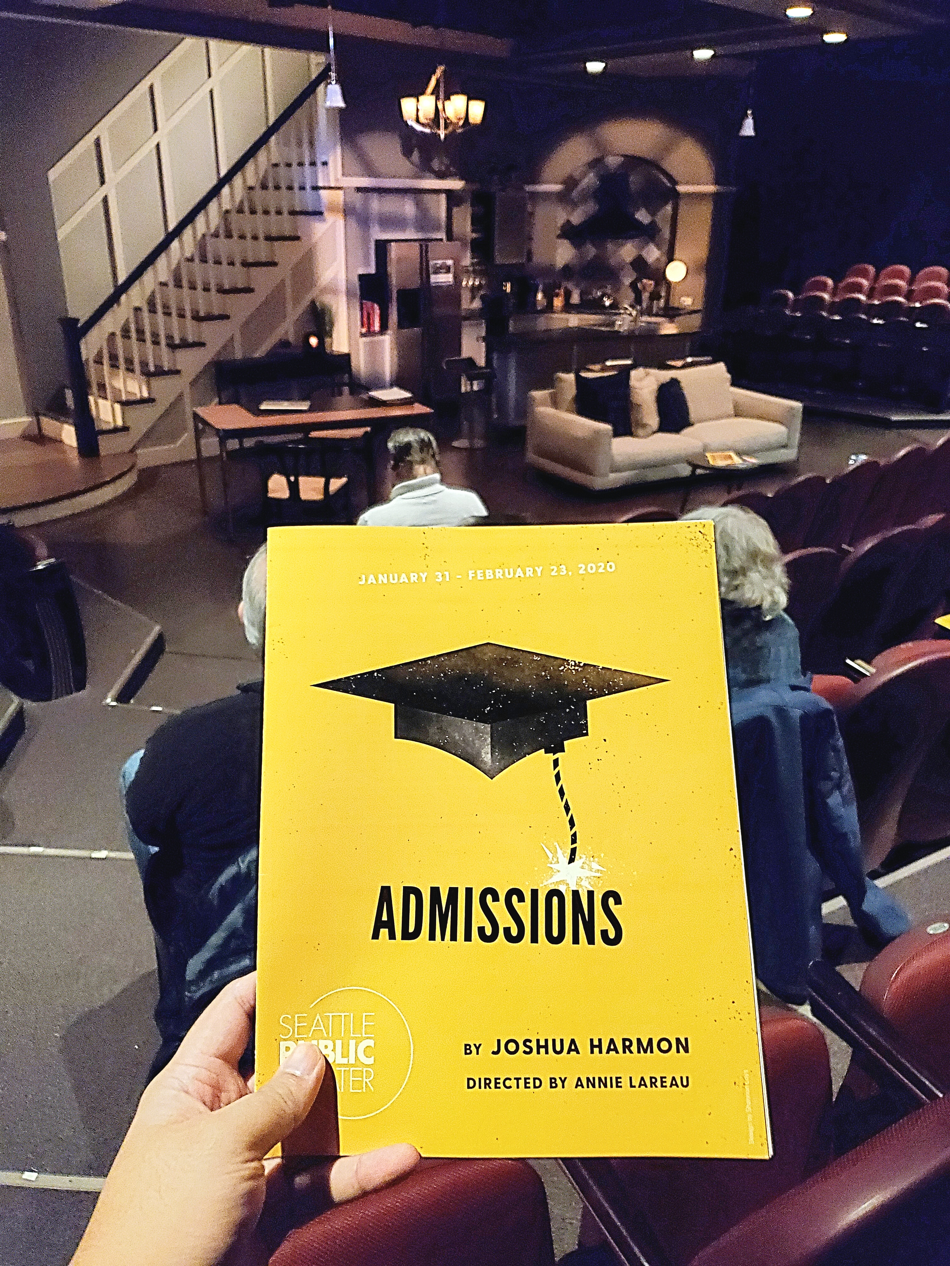 @AdmissionsPlay at @SeaPublicThtr. Gorgeous #suburban set. Great dialogue & thought-provoking perspectives but the #play didn't provide a solution for racial or reverse discrimination. #whitePrivilege #whiteGuilt #diversity